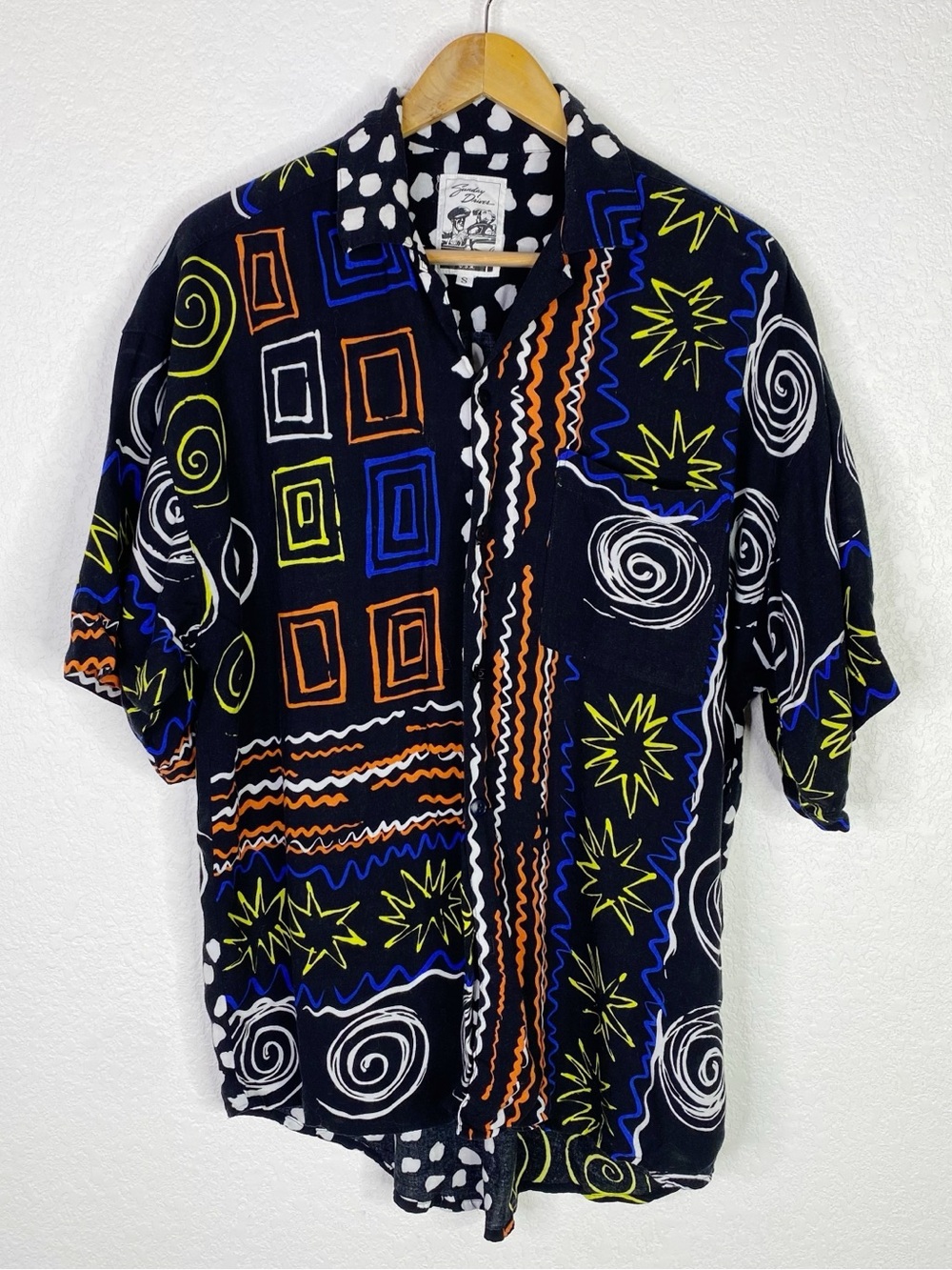 Vintage 90s Sunday Driver Multi Color Abstract Short Sleeve Shirt